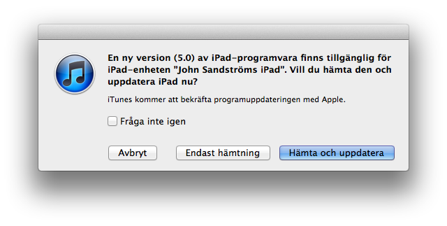 iOS 5 uppdatering
