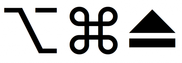 Kortkommandon i Mac OS X