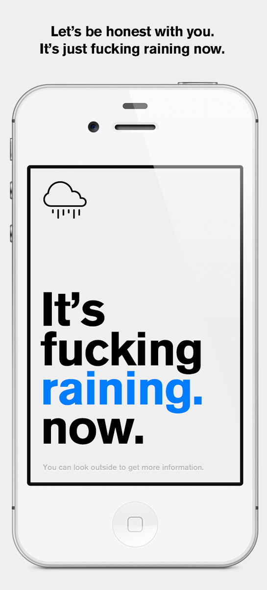 A Brutally-Honest And In-Your-Face Weather App - DesignTAXI.com