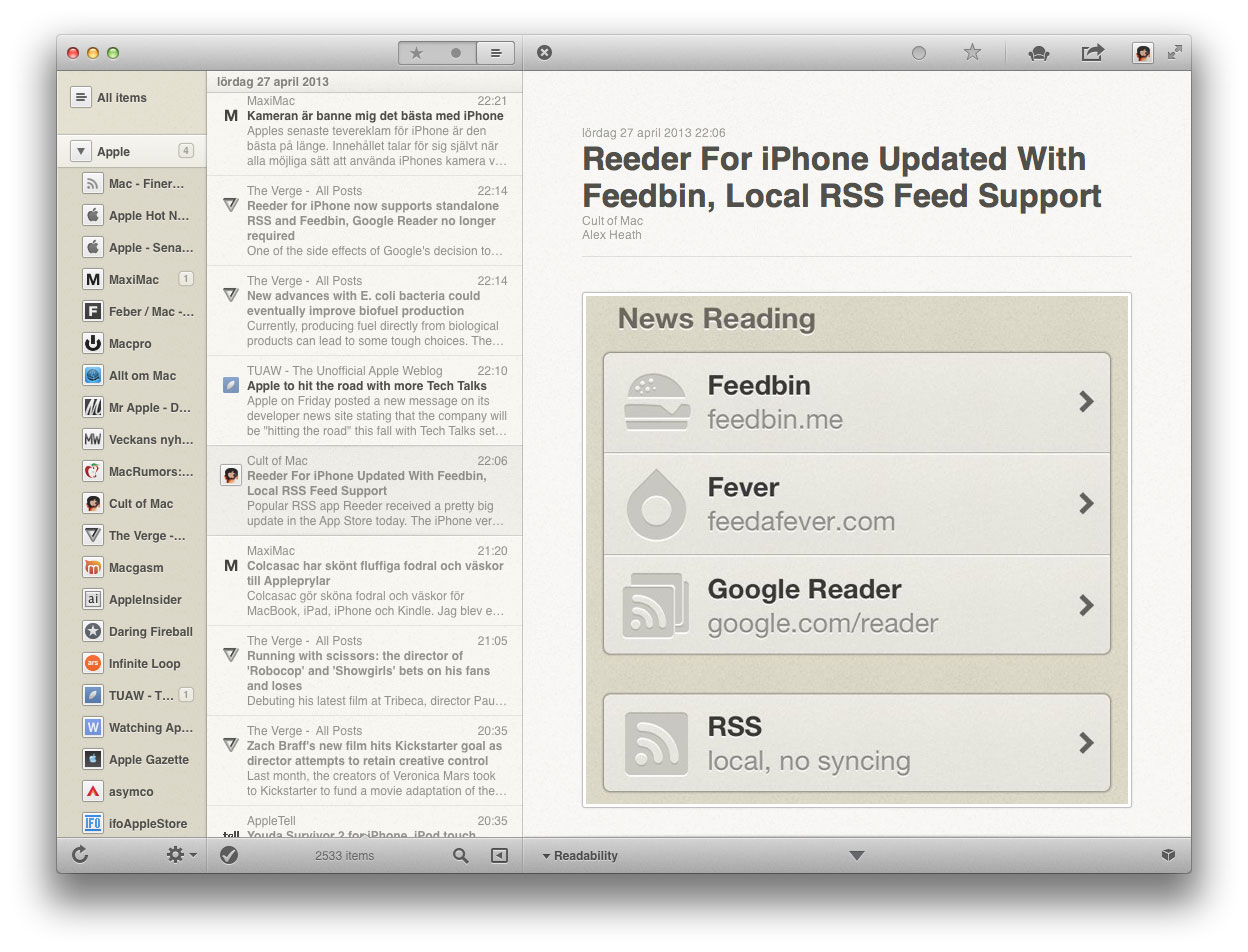 Mac App Store - Reeder