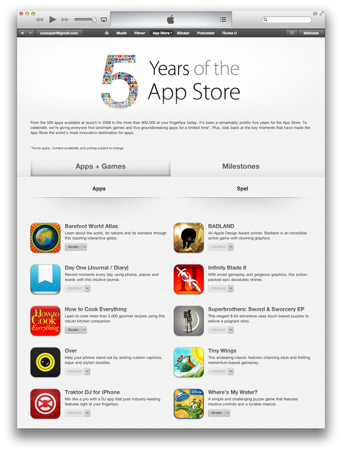 App Store five years