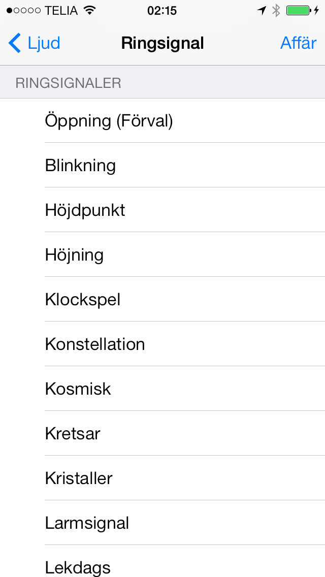 iOS 7 Ringsignal