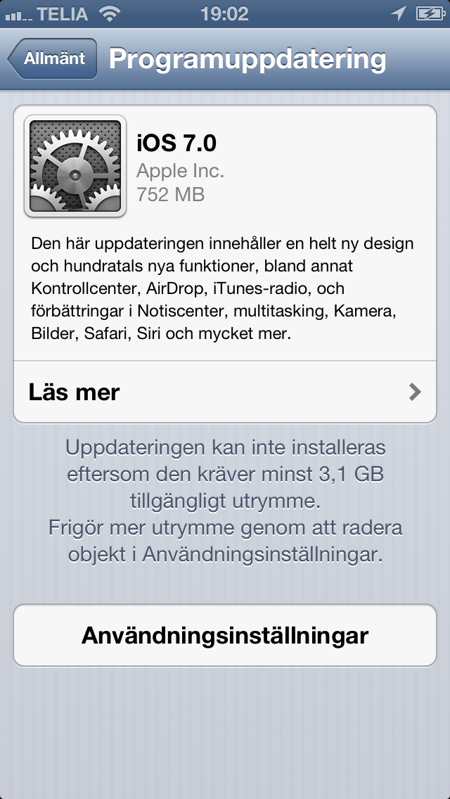 iOS 7 uppdatering iPhone 5