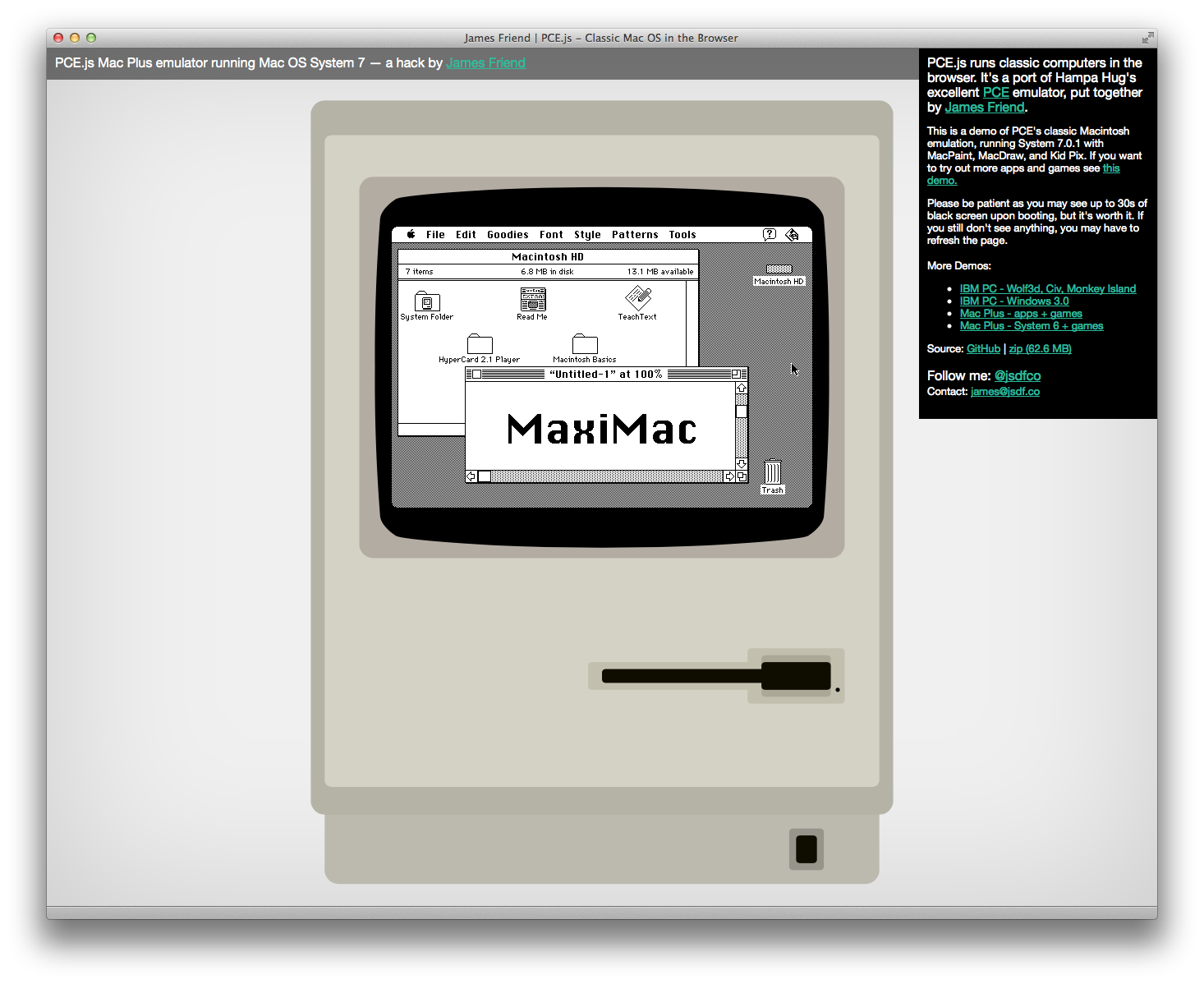Mac Plus emulator