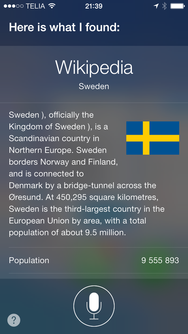 Tell me about Sweden Siri