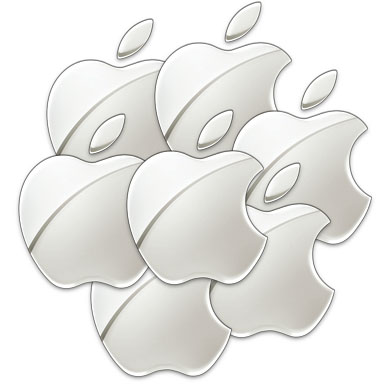 Apple logo x 7