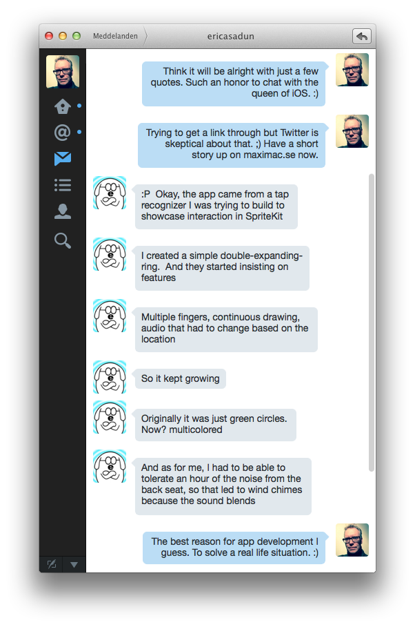 Erica Sadun Maximac Twitterchat