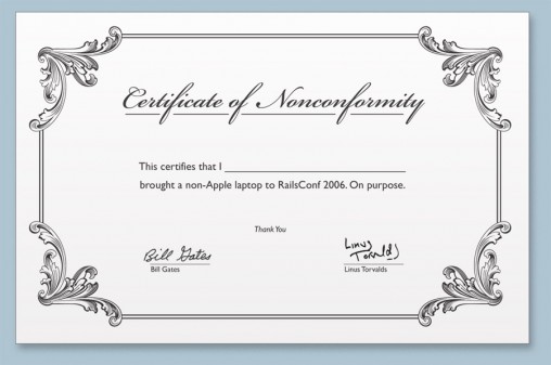 The Certificate of Nonconformity