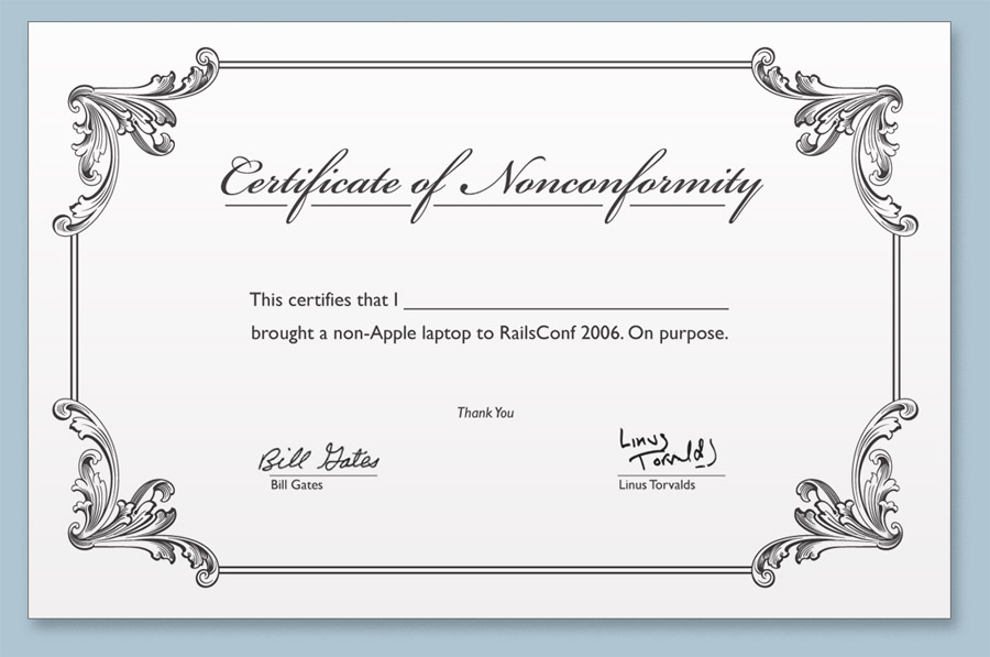 The Certificate of Nonconformity
