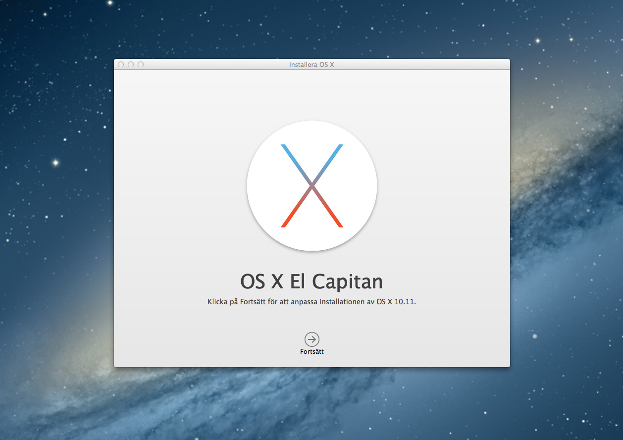 OS X El Capitan install