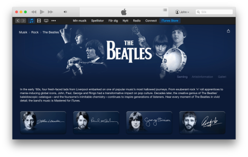 The Beatles iTunes Music Store