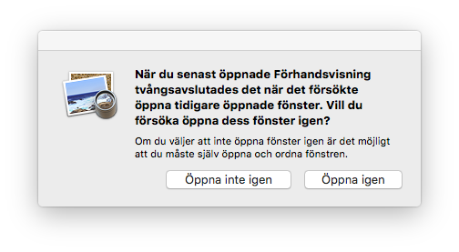 OS X idiotisk dialogruta