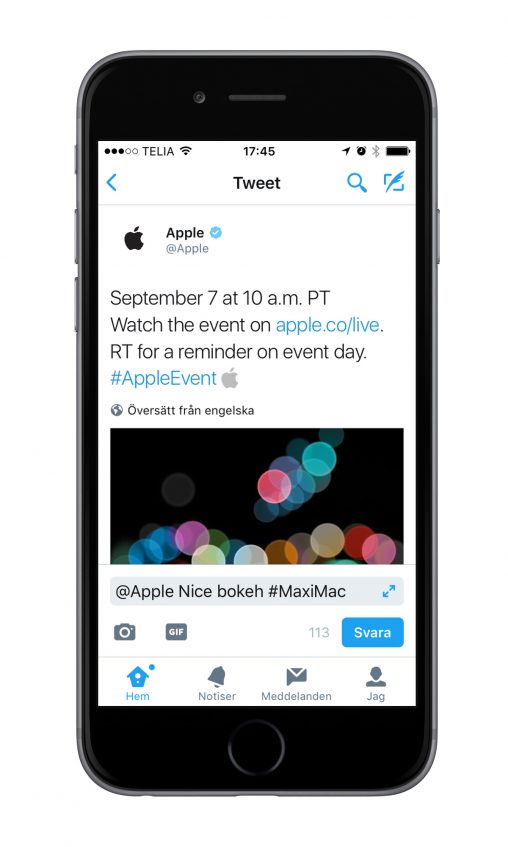 Apple event tweet