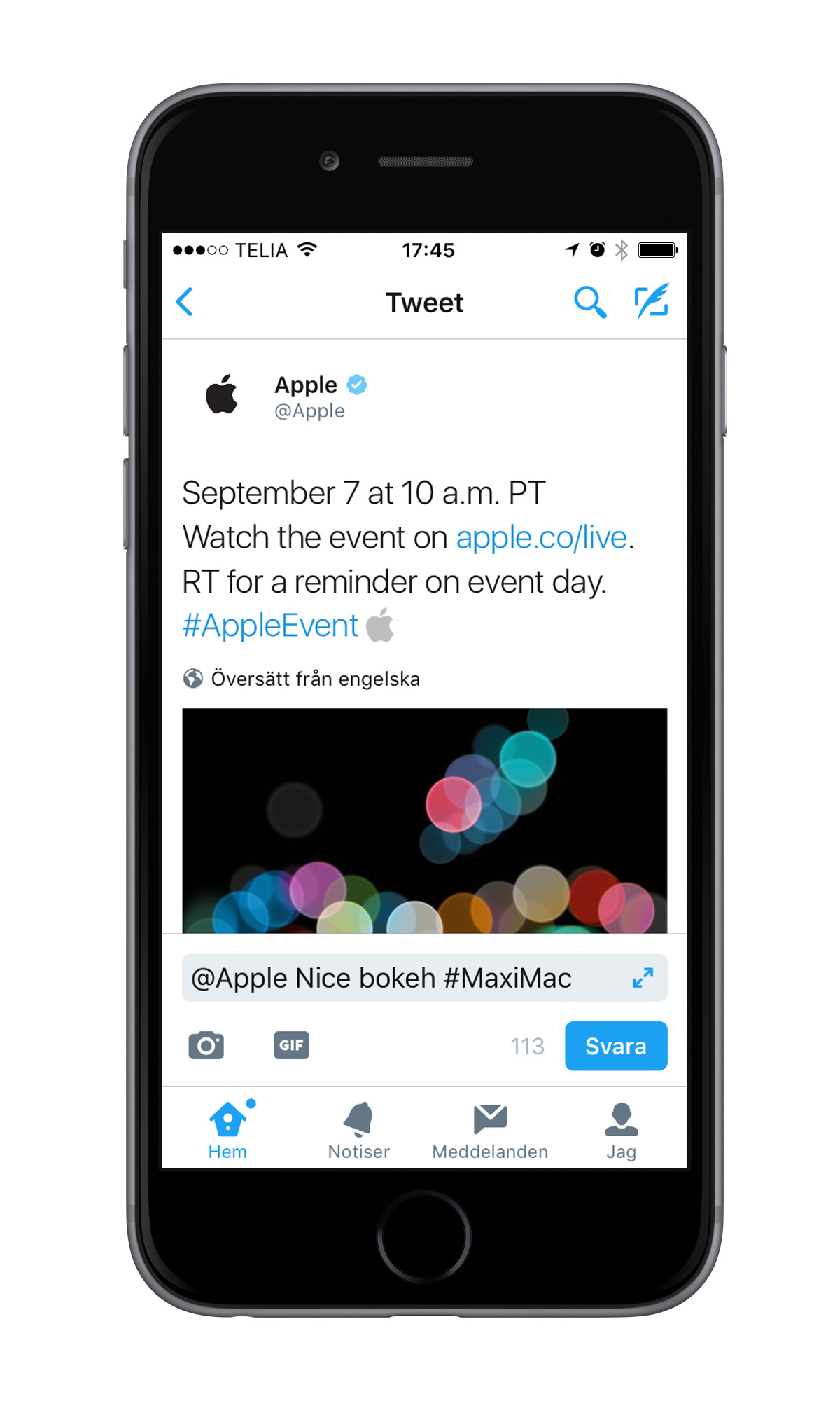 Apple event tweet
