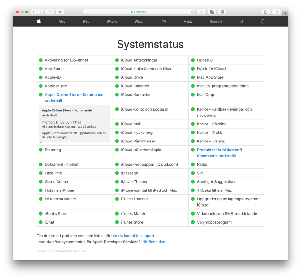 Apple Systemstatus